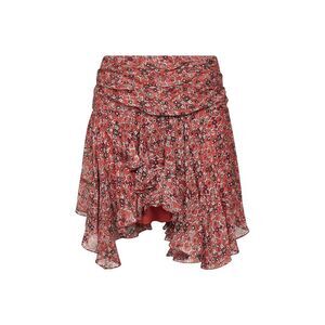 Marant Etoile Women Rust Printed Georgette Berenicia Miniskirt